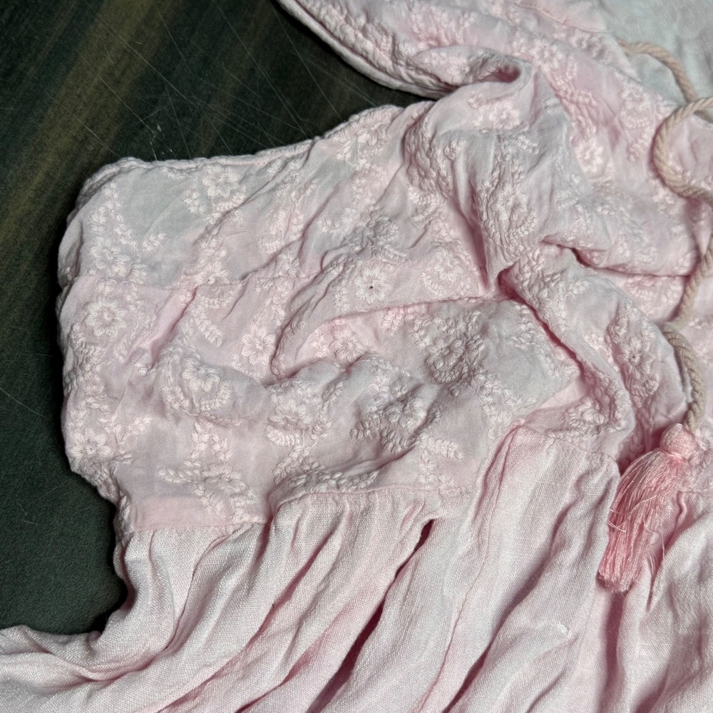 Torrid Pink Floral Embroidered Sleeveless Tassel Tie‎ Top Plus Size 5 - Picture 5 of 5
